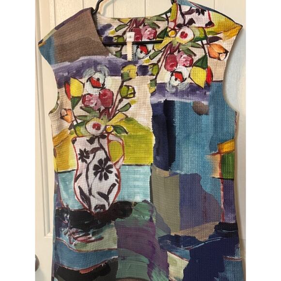 NWOT Uncle Frank Mini Dress Art To Wear Floral Abstract S - Picture 7 of 7